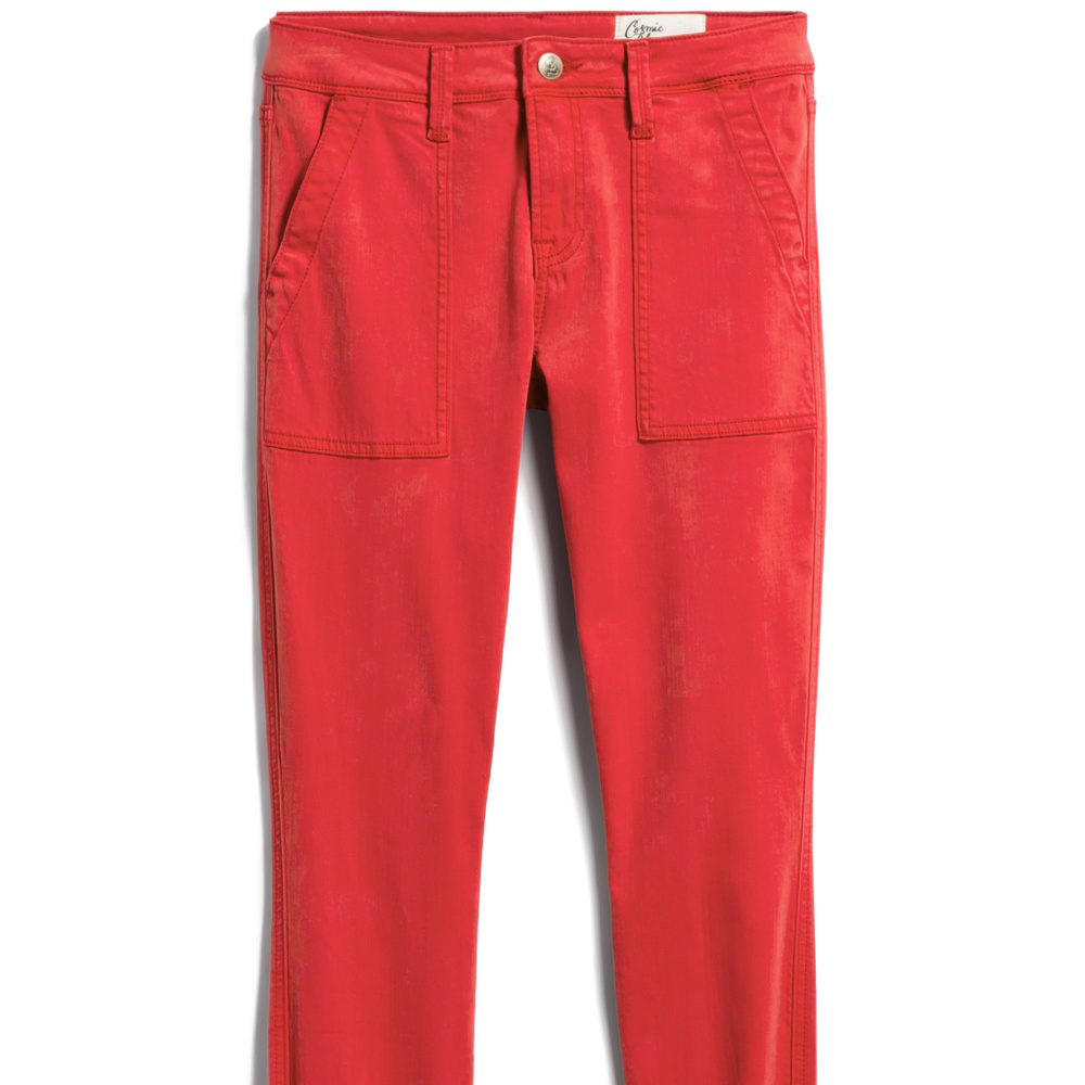 Woman's Cosmic Blue Love Red Capris